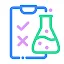 An illustration of a testing equipment and a checklist.