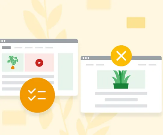 Due finestre del browser con dei risultati, una mostra quelli approvati, l'altra quelli rifiutati