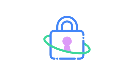 A lock icon with a green line circling it, symbolizing encryption and security.